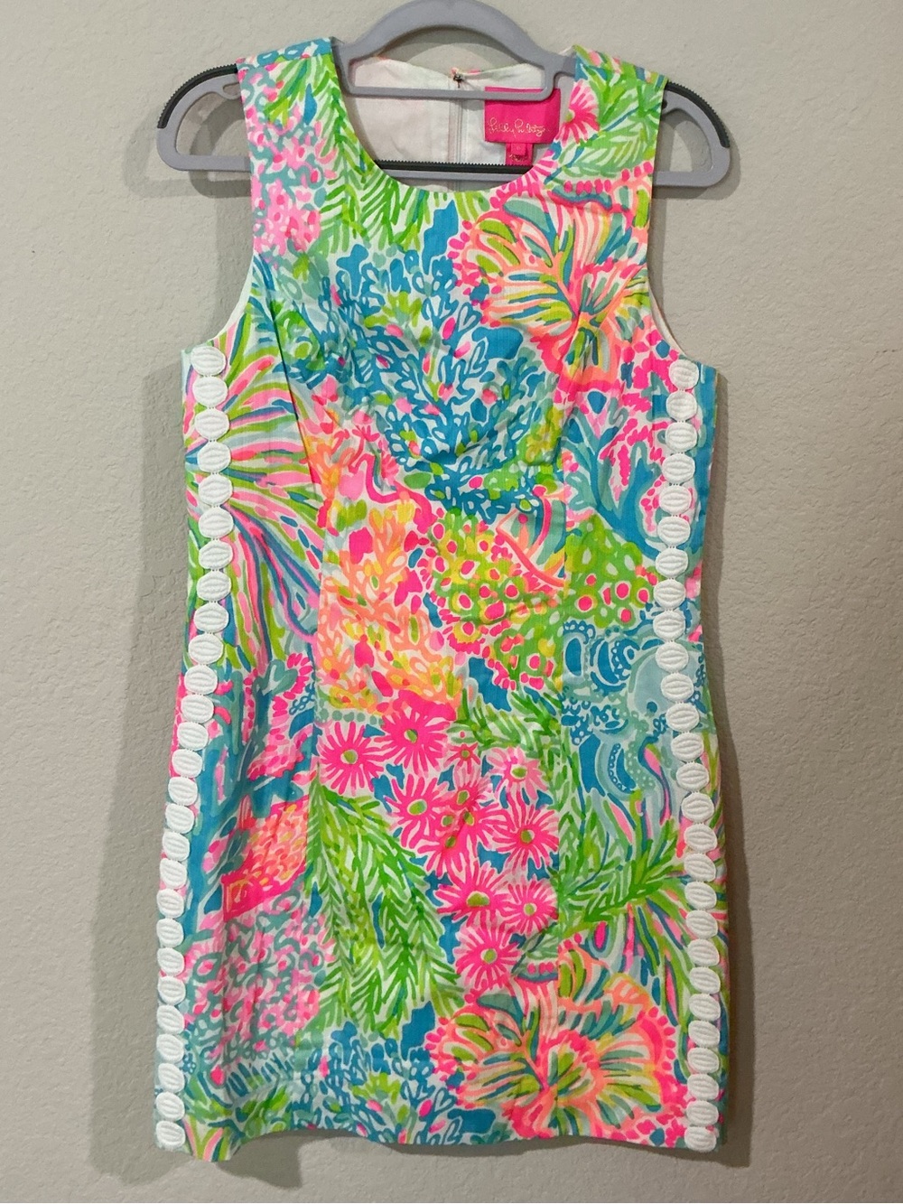 Lilly Pulitzer Neon Floral Shift Dress - Pink/Green/Blue